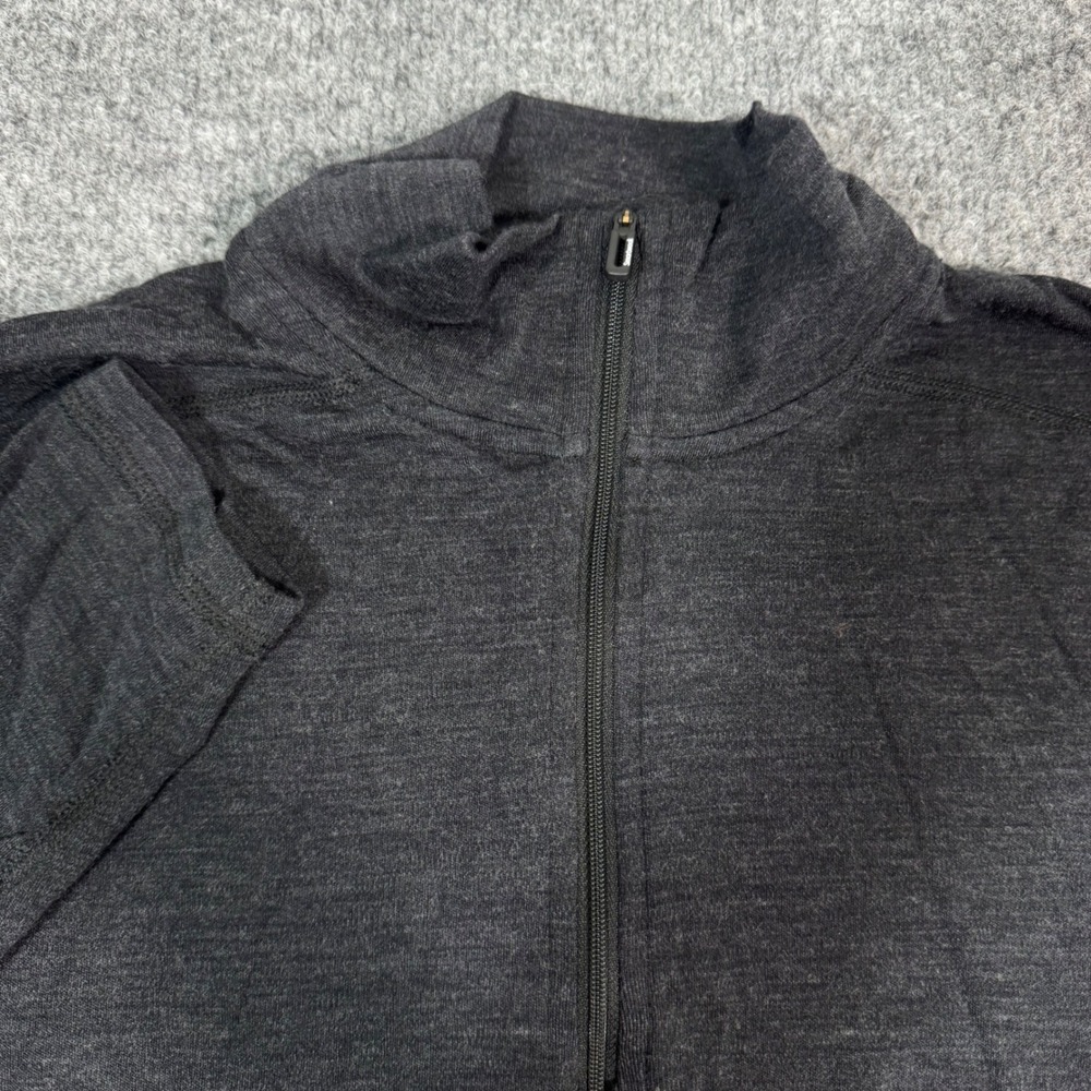 Smartwool Merino 250 Base Layer Quarter Zip Mens Medium Charcoal Gray Wool EUC